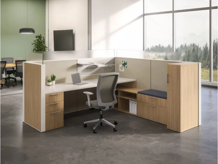 Matrix single station with tackable acoustical tiles laminate tiles and calibrate storage md