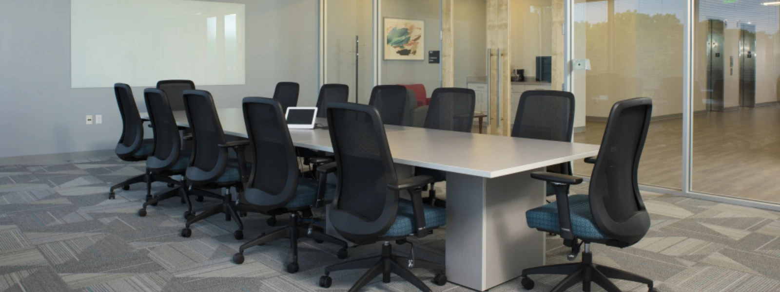 Client conference room with calibrate conferencing and bolton seating md