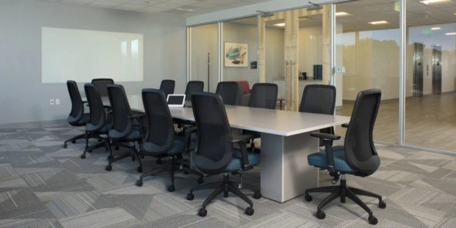 Client conference room with calibrate conferencing and bolton seating md